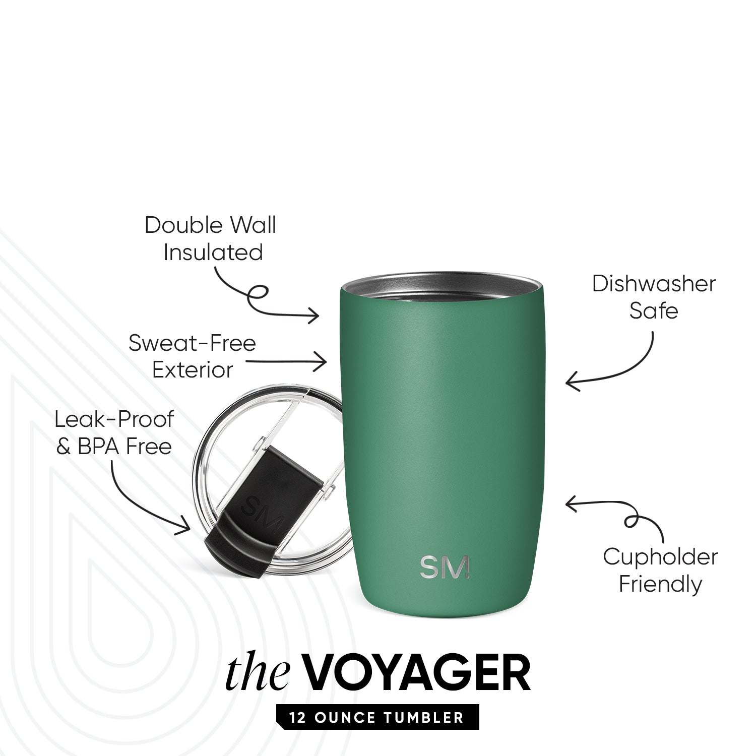 Voyager Tumbler with Clear Flip Lid & Straw - Image 2