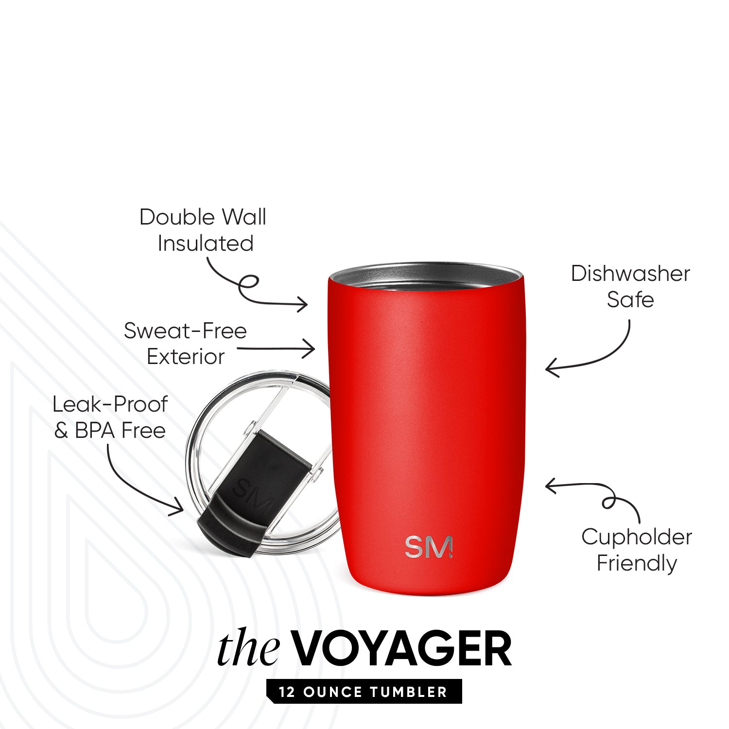 Voyager Tumbler with Clear Flip Lid & Straw - Image 2