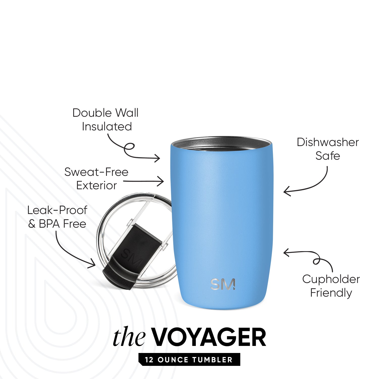 Voyager Tumbler with Clear Flip Lid & Straw - Image 2