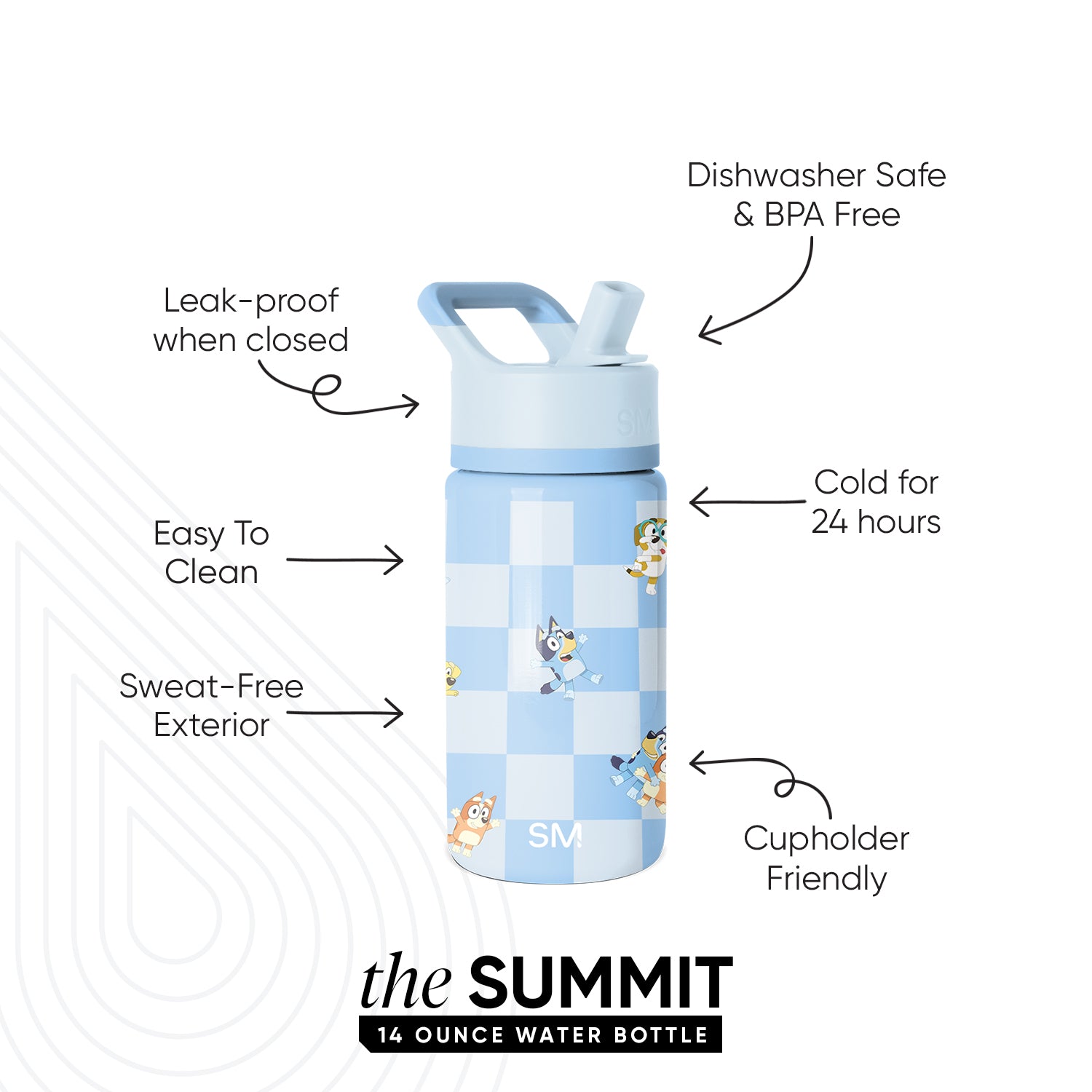 Summit Kids Water Bottle with Straw Lid - Image 2