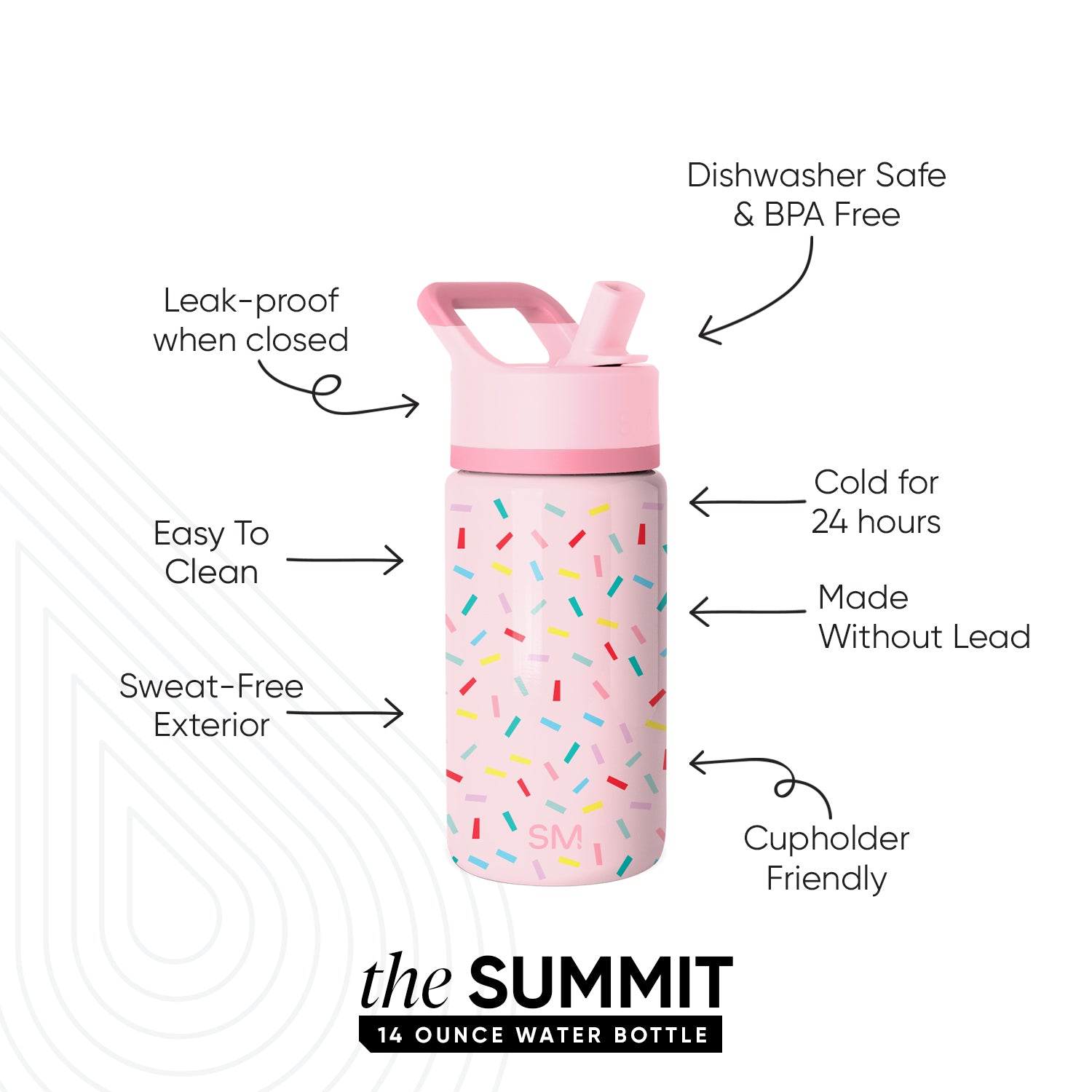 Summit Kids Water Bottle with Straw Lid - Image 2