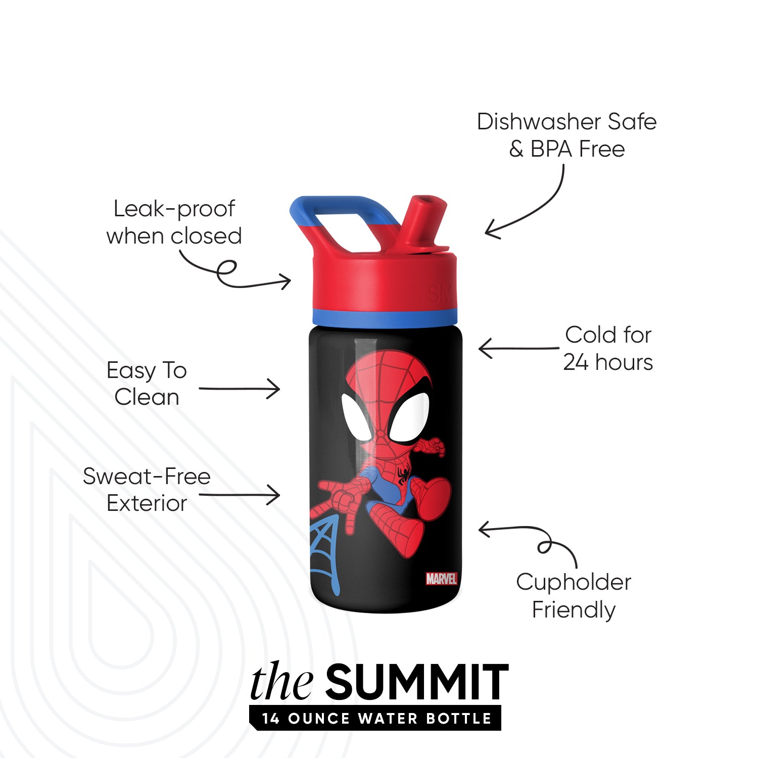 Summit Kids Water Bottle with Straw Lid - Image 2