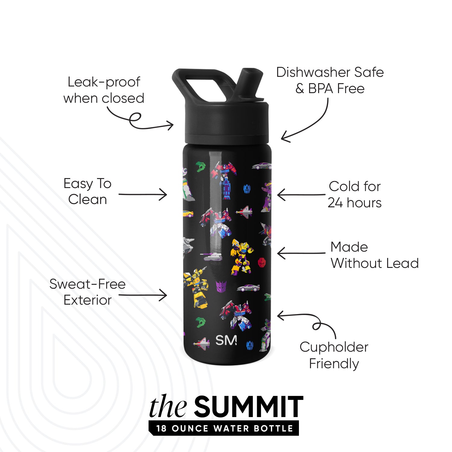 Summit Kids Water Bottle with Straw Lid - Image 2