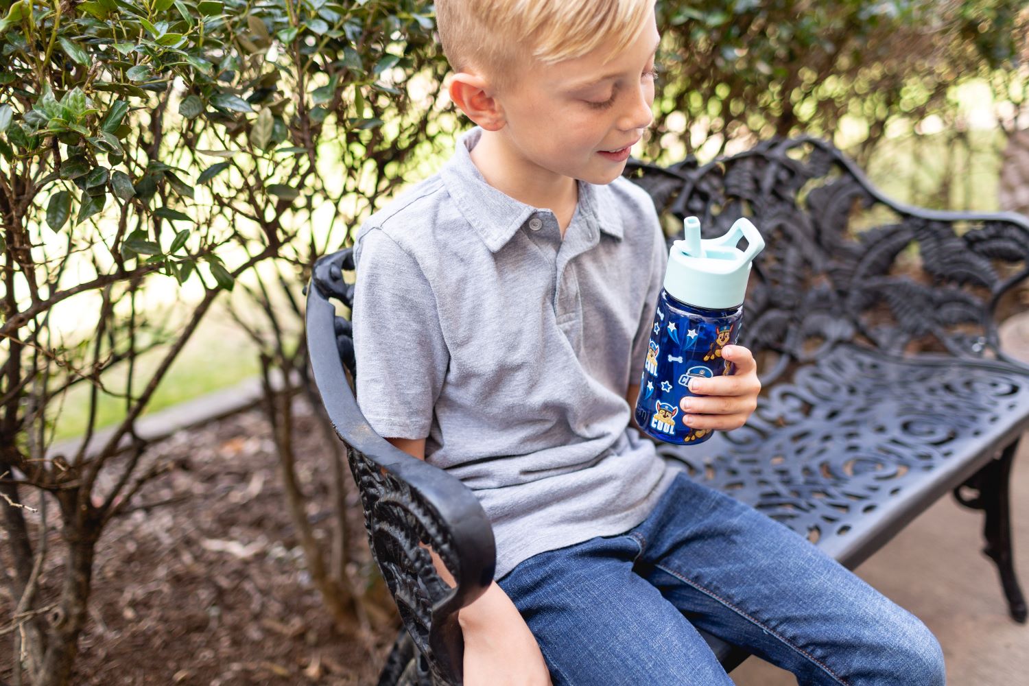 Summit Kids Plastic Water Bottle with Straw Lid - Image 4